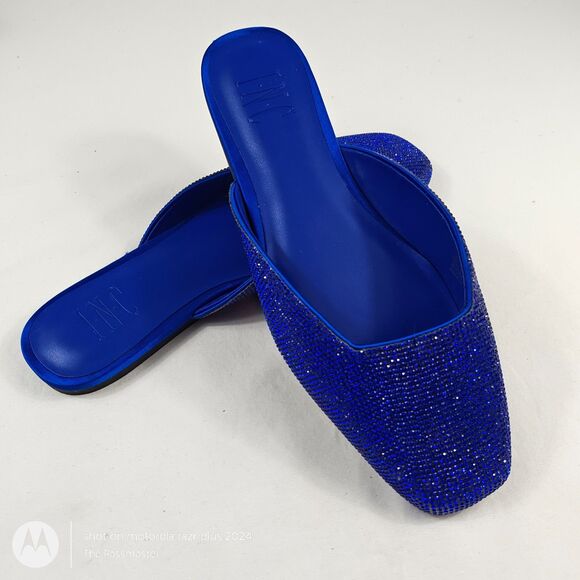 Women's INC Joslyn Crystal Square Toe Slip-On Mule Flats US Size 8.5 - Picture 5 of 7